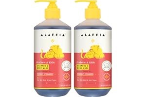 Alaffia Babies and Kids Shampoo and Body Wash, Gentle and Calming Support for Soft Hair and Skin with Shea Butter, Neem, and 