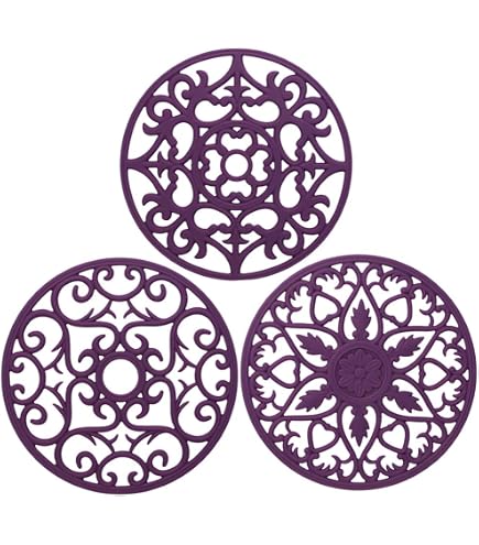 Dessous De Plat Silicone Lot De 3 - Résistant 240°C - Double Face - 22cm Diamètre