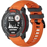 Silicone Bands Compatible with Garmin Instinct 3 Solar/Amoled 45mm 50mm Band, 22mm 26mm Rugged Silicone Sport Band for Garmin Instinct 2/Solar/Esports/Tide/Tactical/E 45mm Women Men