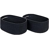 CubesLand Cute Black Basket Bins,Small Woven Storage Baskets for Shelf,Baby Nursery Basket Bin,Cube Organizer Basket Bin,Soft Toys Storage Basket,Home Decor Organization Bins 12 x 8 x 5 inches