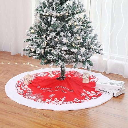 Tappeto Di Peluche Gonna Albero Di Natale 49 Pollici122cmcopertura Di Base Gonna Gonna Albero Di Natale Peluche Fiocco Di Neve Per Bar Casa Hotel