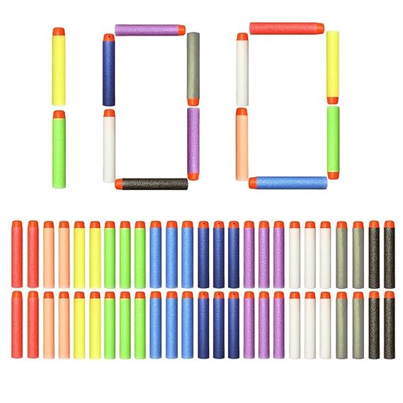 NextX 100er Universal Pfeile 2.84in Foam Darts Zubehör für Nerf N-Streik Elite Blasters (Mehrfarbig) Weihnachtsgeschenk