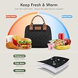 HOMESPON Insulated Lunch Bag for Work Adults - Black, Large Capacity view 3