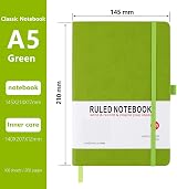 Lefute Grass Green A5 Notebook 200 Pages 80 GSM Hardback with Lined Pages view 2