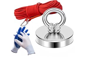 AS FAFNA Magnet Fishing Kit, 265 lbs Powerful with Handle Fishing, Professional Grade Neodymium Fishing Magnet Set with Rope and Gloves, Can be Lifted and Picked Up in Rivers and Lakes