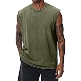 Mens Cotton Sleeveless Tank Tops Cut Off Muscle Gym T Shirts Running Beach Loose Fit Tees
