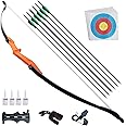 D&Q Archery Bow and Arrow Set for Adults Beginner Teenagers Youth, Takedown Recurve Bow 20lbs 30lbs 40lbs Left and Right Handed Bow, Recurve Bow Set for Outdoor Target Practice