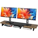 DAWNTREES Dual Monitor Stand Riser, Large Monitor Stand for Desk, Monitor Riser with Storage for Home Office, Desktop Organiz