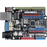 Maker-UNO Board, Compatible with Arduino UNO R3, Support 2 Motor with On-Board Driver, Additinonal Male I/O Pin Headers