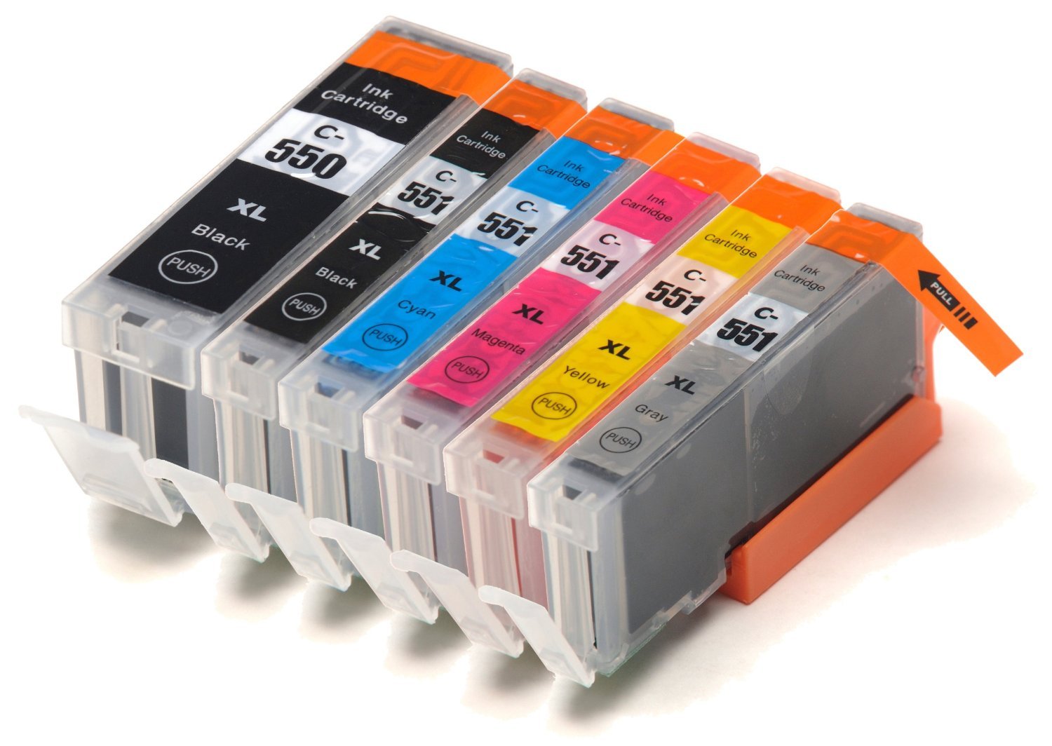 BVH Direct ** 6PK with GREY High Capacity inks for Canon PIXMA iP7250, MG5450, MG5550, MG6350, MG6450, MG7150, MX725, MG7550 and MX925 Printers - ONE SET