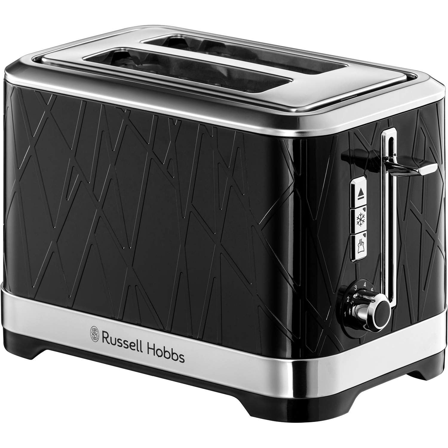 Russell Hobbs 28091 Structure Toaster, 2 Slice - Contemporary Design Featuring Lift and Look with Frozen, Cancel and Reheat Settings, Black