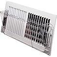 Deflecto Adjustable Air Deflector for Sidewall and Ceiling Registers, Expands from 10 inch to 16 inch Wide, Clear Plastic Vent Cover with Magnetic Attachments for Heating and Cooling Systems