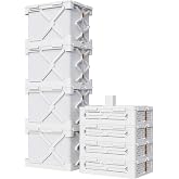 Storage Bags for Clothing - 14.8 Gal Space Saver Collapsible Vacuum Storage Boxes with Lids, Stackable Storage Bins, Large blanket Storage Bags for Comforter, Sweaters &amp; Cashmere(4-Pack)