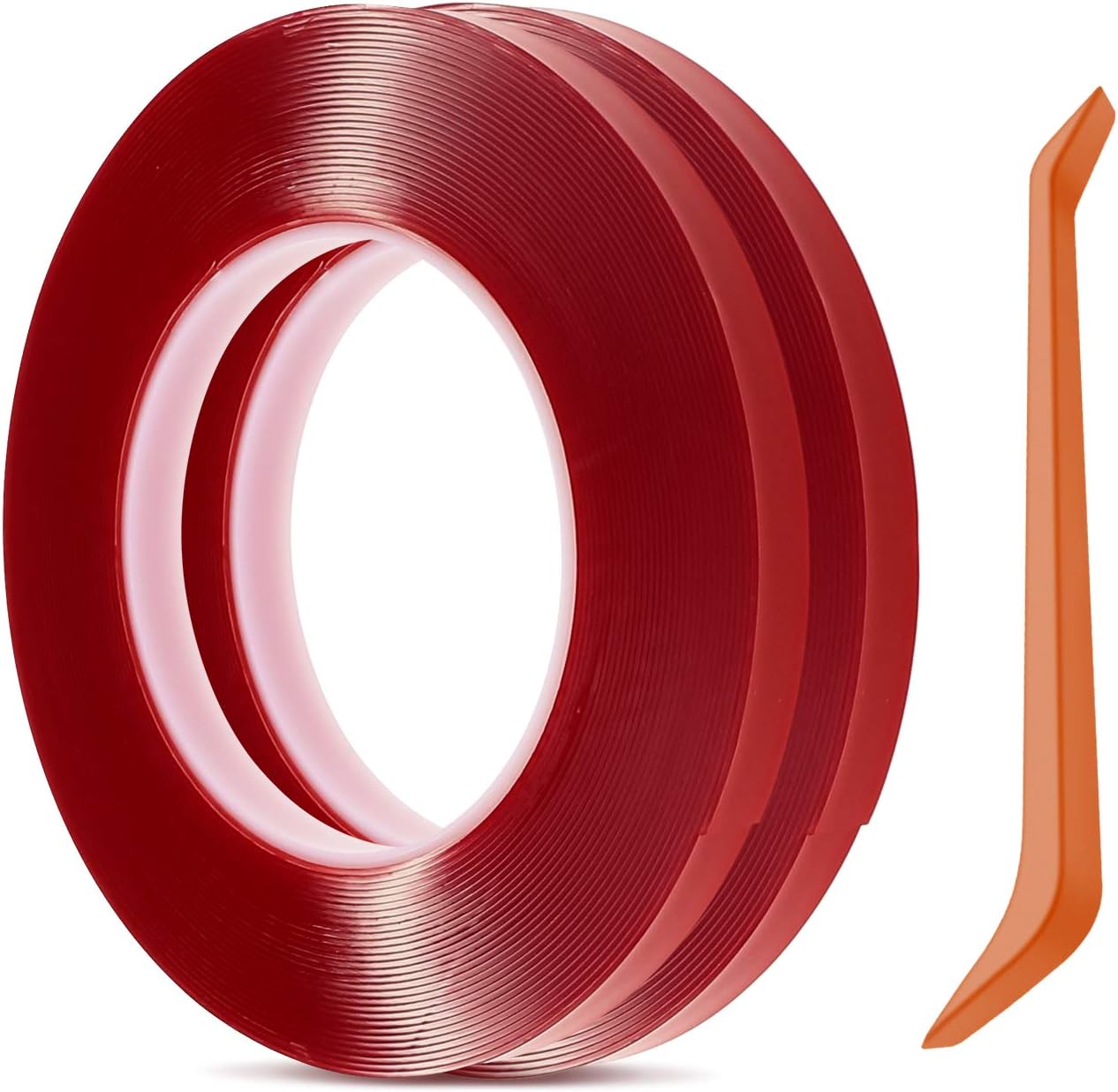 Double Sided Adhesive Tape Heavy Duty JIRVY Heat Resistant High Adhesion Transparent Acrylic Tape, Adhesive Removable Double Sided Mounting Tape, for Home Wall Office Decor (10mm x 20M)