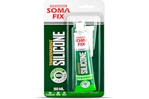 PROFESSIONAL SOMA FIX Silicone Caulk - Squeeze Tube Silicone Sealant for Wood, Kitchen, Bathroom, Sink, and Windows - Multi-Purpose & Waterproof (Clear)