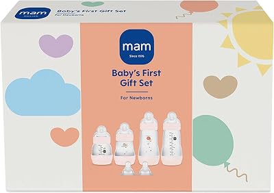 MAM Baby's First Gift Set 4x Anti-Colic Bottles 2x Fast Flow Teats 130-260ml
