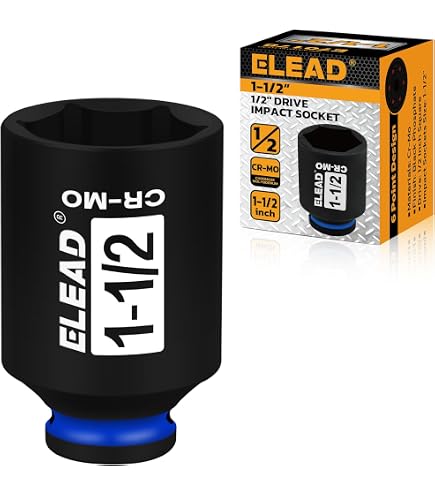 TIGHTSPOT 1/2-Inch Drive Deep Impact Socket – 1-3/8 Inch, Anti-Rounding 6-Point Design, Heat-Treated CRMO Steel For High Torque Tools