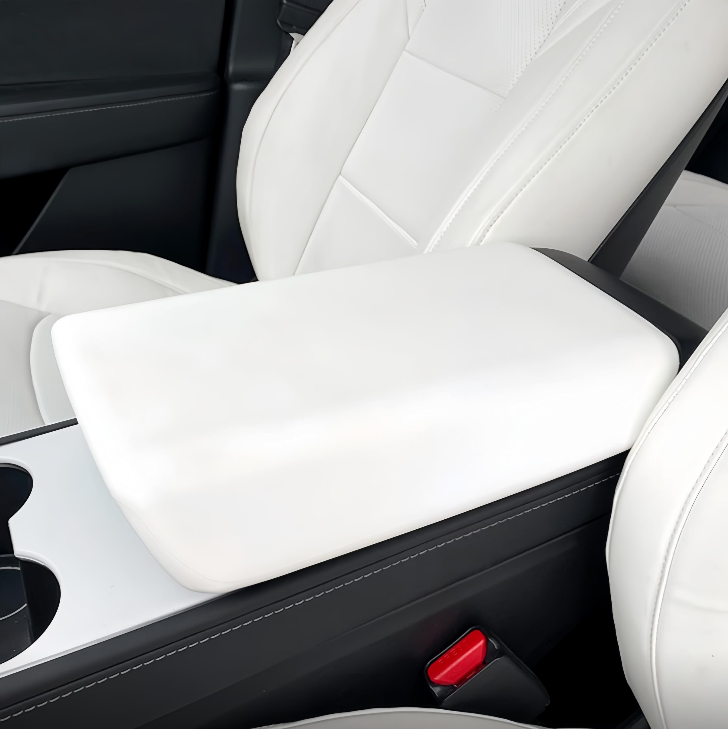 Photo 1 of frani Center Console Armrest Cover Designed for Tesla Model 3 2017-2023/Model Y 2020-2025(Not for Model Y Juniper),Non-Slip Designed with EZ Snap On Install-White