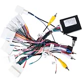 Radio Harness Adapter Wiring Harness with J-BL Canbus Compatible with Corolla Camry RAV4 4Runner Tundra Prado CHR Highlander, 16Pin Android ISO Stereo Connector Support OEM Camera, SWC