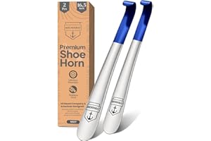 HOUNDSBAY Metal Shoe Horn Long Handle for Seniors, Shoehorn Long-handle, Shoe Horns for Men Long Handle, Long Handled Shoe Horn for Women and Kids, Extra Long Shoe Horn for Seniors, Boot Horn, Shoe Spoon
