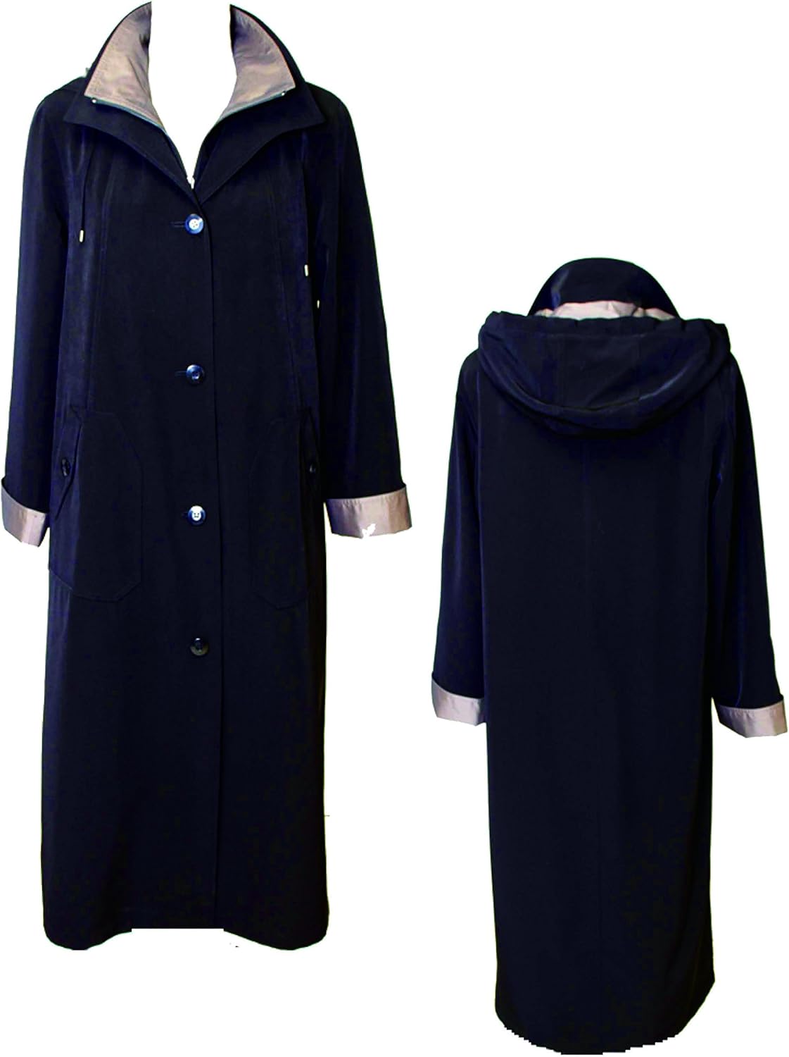 ladies full length raincoat with hood