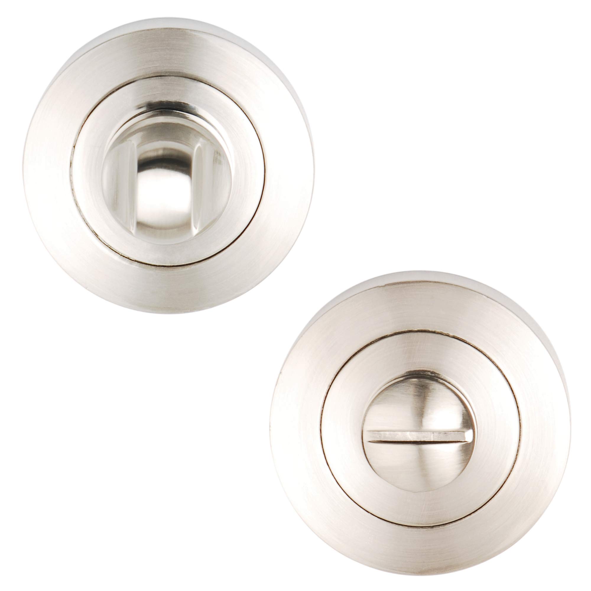 Excel Architectural DH3612 Round Bathroom Turn & Release, Satin Nickel