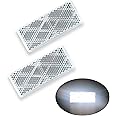 WELNENT E-Mark DOT 4A CCC 2pcs Rectangle Reflector Self Adhesive Stick on Trailer Driveway Mailbox (Clear)