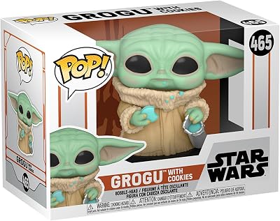 Funko Pop Star Wars The Mandalorian Grogu with Cookie Vinyl Figure 3.75in