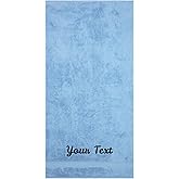 Personalized Bath Sheet Towels for Bathroom, Hotel, Spa, Pool, College Dorm, Super Soft, Highly Absorbent Turkish Cotton Monogrammed Oversized Towel 40" x 80" Extra Large Jumbo Bath Sheets, Blue