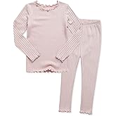 VAENAIT BABY 6M-12Y Infant Kids Toddler Junior Girls Soft Comfy Modal Tencel Shirring Sleepwear Pajamas 2pcs Set