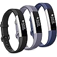 Pack 3 Replacement Band Compatible for Fitbit Alta/Fitbit Alta HR Bands, Adjustable Replacement Soft Silicone Sport Bands for Woman and men