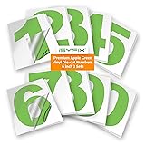 Apple Green Vinyl Numbers Stickers - 6 Inch Self