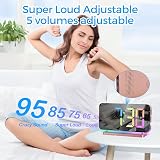 SZELAM 7.4 Inch Digital Alarm Clock Bedside Mirror RGB Night Light USB-C view 8