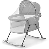 Kinderkraft LOVI 3-in-1 Portable Baby Bassinet & Crib – Travel Cot, Rocking Sleeper & Bedside Bassinet for Newborns, Lightweight & Foldable with Mosquito Net and Carry Bag