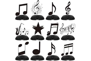 KINGZONE 12 Pack Music Notes Honeycomb Centerpiece Table Party Decorations-Musical Notes Theme Happy Birthday Decorations Honeycomb Center Tables Decor Party Baby Shower Supplies for Women、Men、Boys Girls