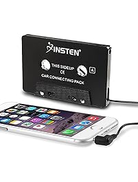 INSTEN 3.5mm Universal Car Audio Cassette Adapter for Smartphones, 3-Feet Cord (Black)