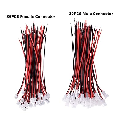 Letool30 Pairs JST 1.25mm 2 Pin Micro Male Female Connector Plug 80mm Wires Cables