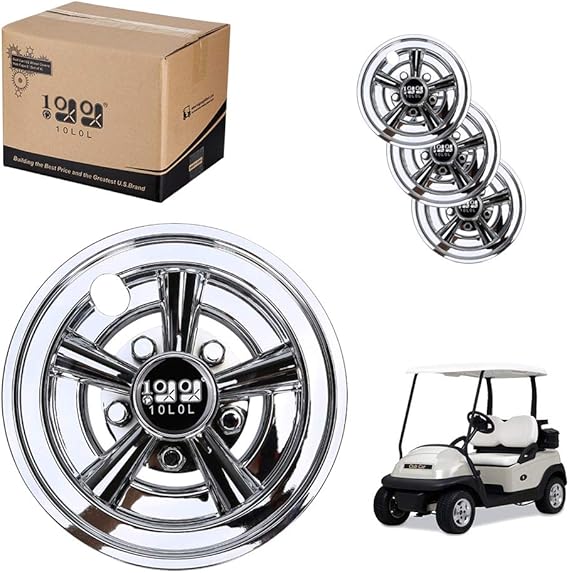 10L0L Golf Cart Wheel Covers 8 Inch Set of 4, Wheel Caps