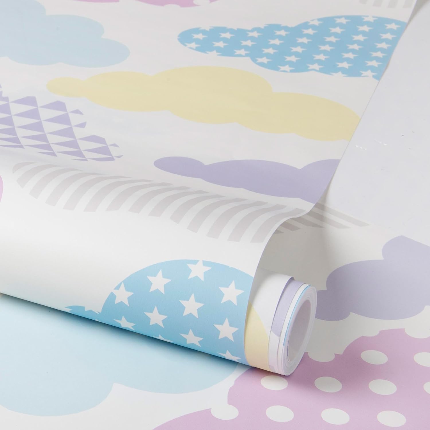 Superfresco Easy Marshmallow Clouds & Harlequin Print Multicolour Paste the Wall Wallpaper, 52 x 1000 cm - Image 4
