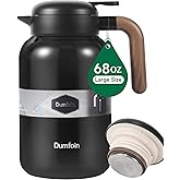 68 Oz Thermal Coffee Carafe, Stainless Steel Insulated Vacuum Coffee Carafes For Keeping Hot, 2 Liter Carafe for Hot Liquids (Matte Black)