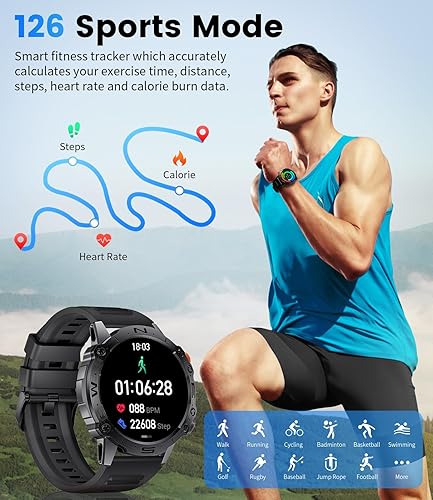 Military Smart Watch for Men(Answer/Dial AMOLED