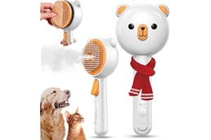 FEELNEEDY Pet Steam Brush for Dogs & Cats , Brushes for Indoor Cats with Release Button, Dual Speed Spray USB Rechargeable Grooming Supplies, Dog Brush for Shedding Suitable for All Long- and Short-haired Pets