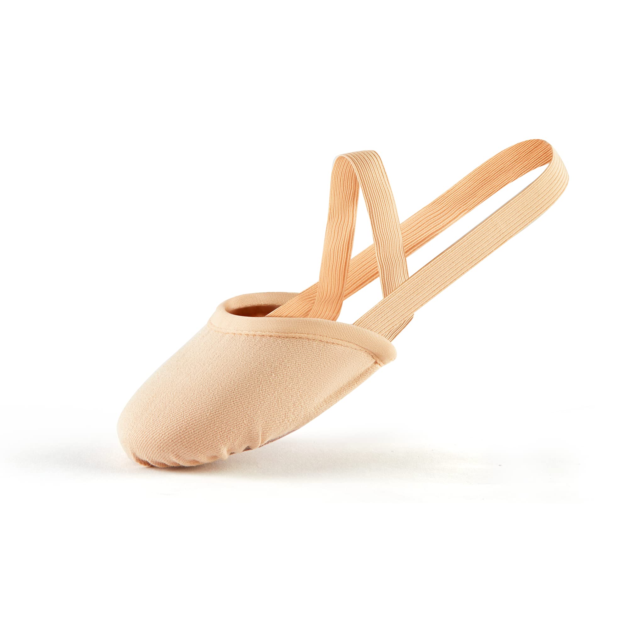 Photo 1 of SANGEESON Half Sole Dance Shoes - Stretchy Canvas Pirouette Shoes for Ballet, Lyrical, Modern, Jazz Dance, and Contemporary, Nude, S