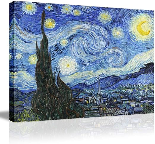 Van Gogh Painting Starry Night Canvas Wall Art Picture  30/" x 20/"  or 40/" x 30/"