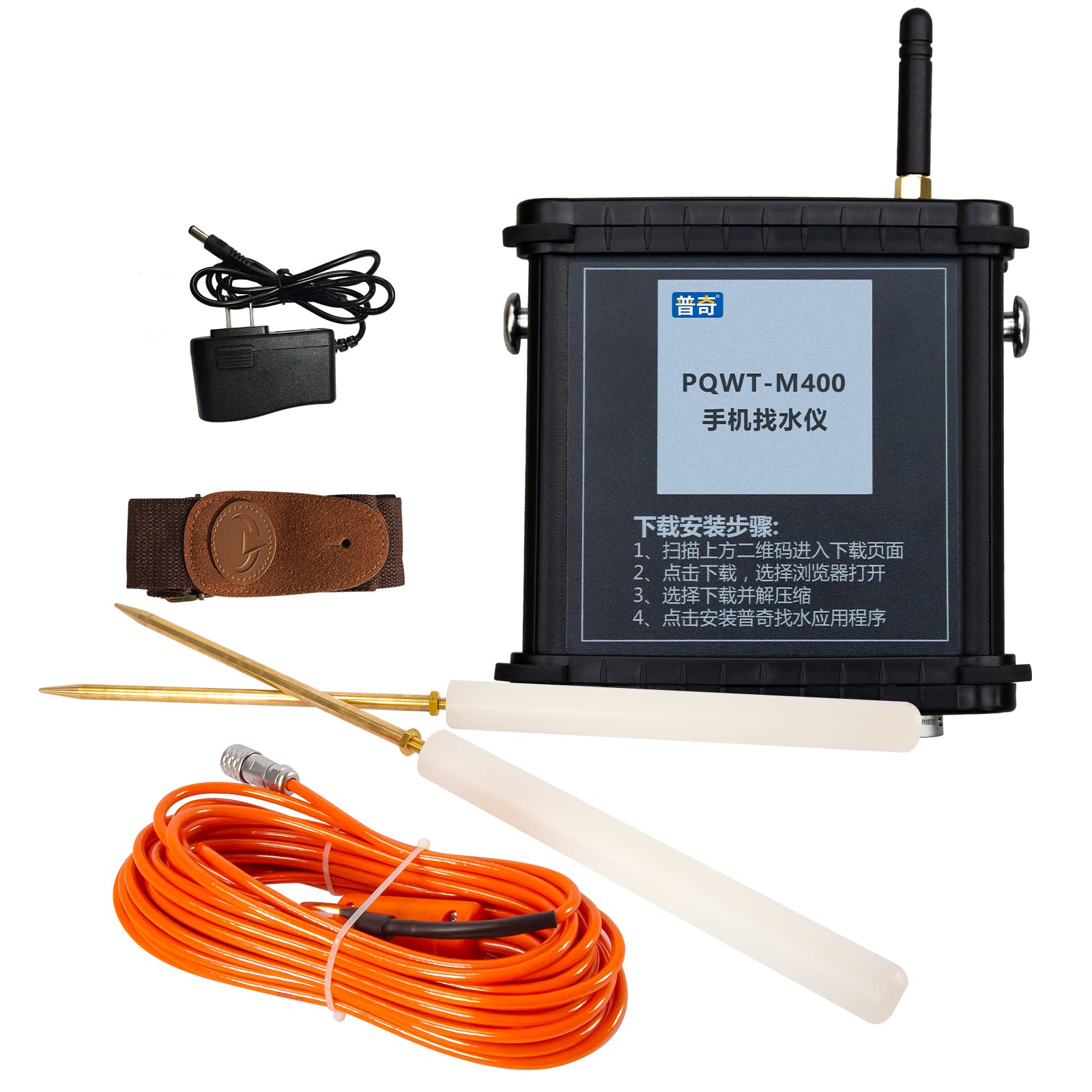 PQWT M200 Detector de agua móvil Aplicación de búsqueda de agua para teléfono inteligente para perforación de pozos Instrumento de prospección geológica de profundidad de 200 m con mapeo automático para estudio y ubicación de acuíferos