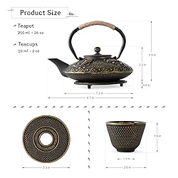 Ufine Koi Fish Cast Iron Teapot Set Stove Top Tea