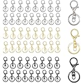 54 Pcs Lobster Claw Clasp Keychain,Swivel Clasps Hook Metal Lobster Clasp with Flat Split Ring for DIY Key Chain Accessories (3 Color Assorted)