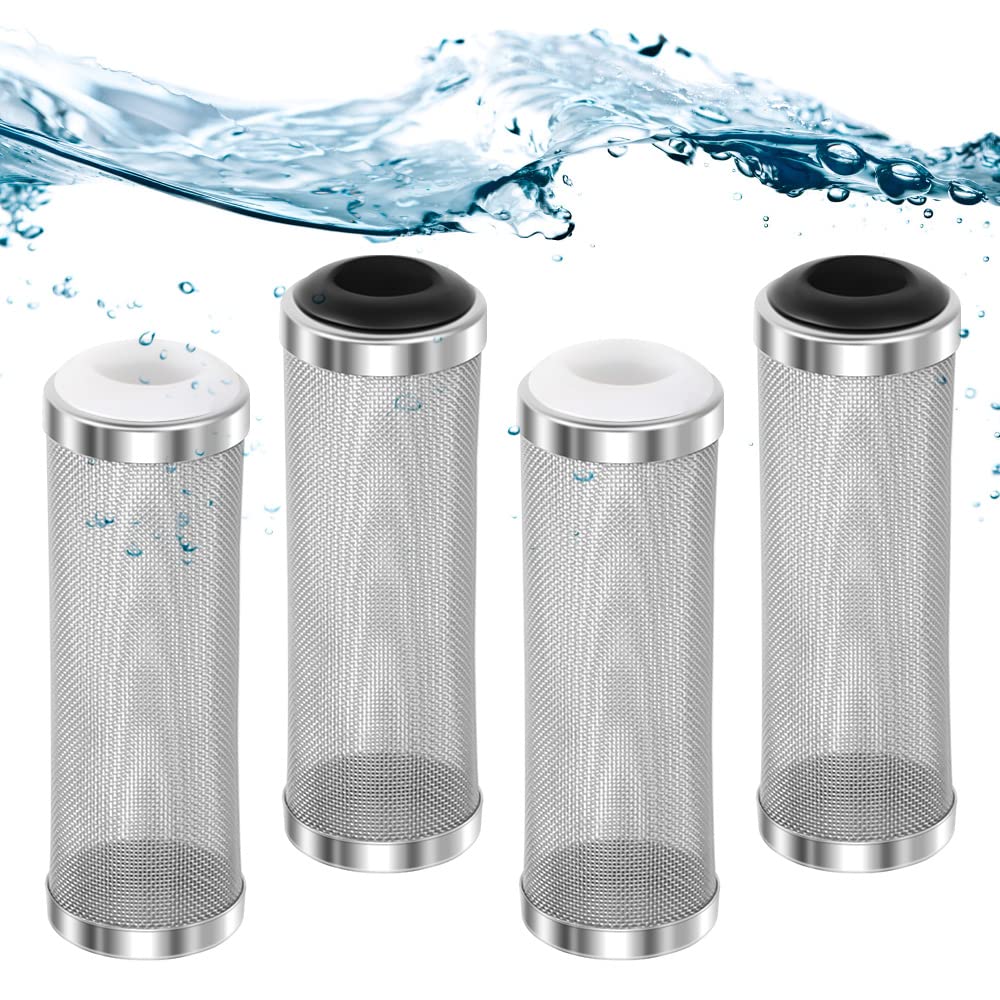 Heqishun 4 Pieces Stainless Steel Aquarium Filter Guard 16mm, Aquarium Mesh Filter Protector Guard, Prevent Small Fish from Getting Sucked Up