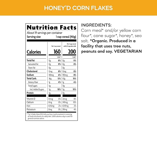 NATURE’S PATH ORGANIC HONEY’D CORN FLAKES CEREAL, 10.6 OZ (PACK OF 1), GLUTEN FREE
