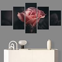 SIGNWIN 5 Panel Canvas Wall Art Pink Fields for Home Decorations Ready to Hang - 60